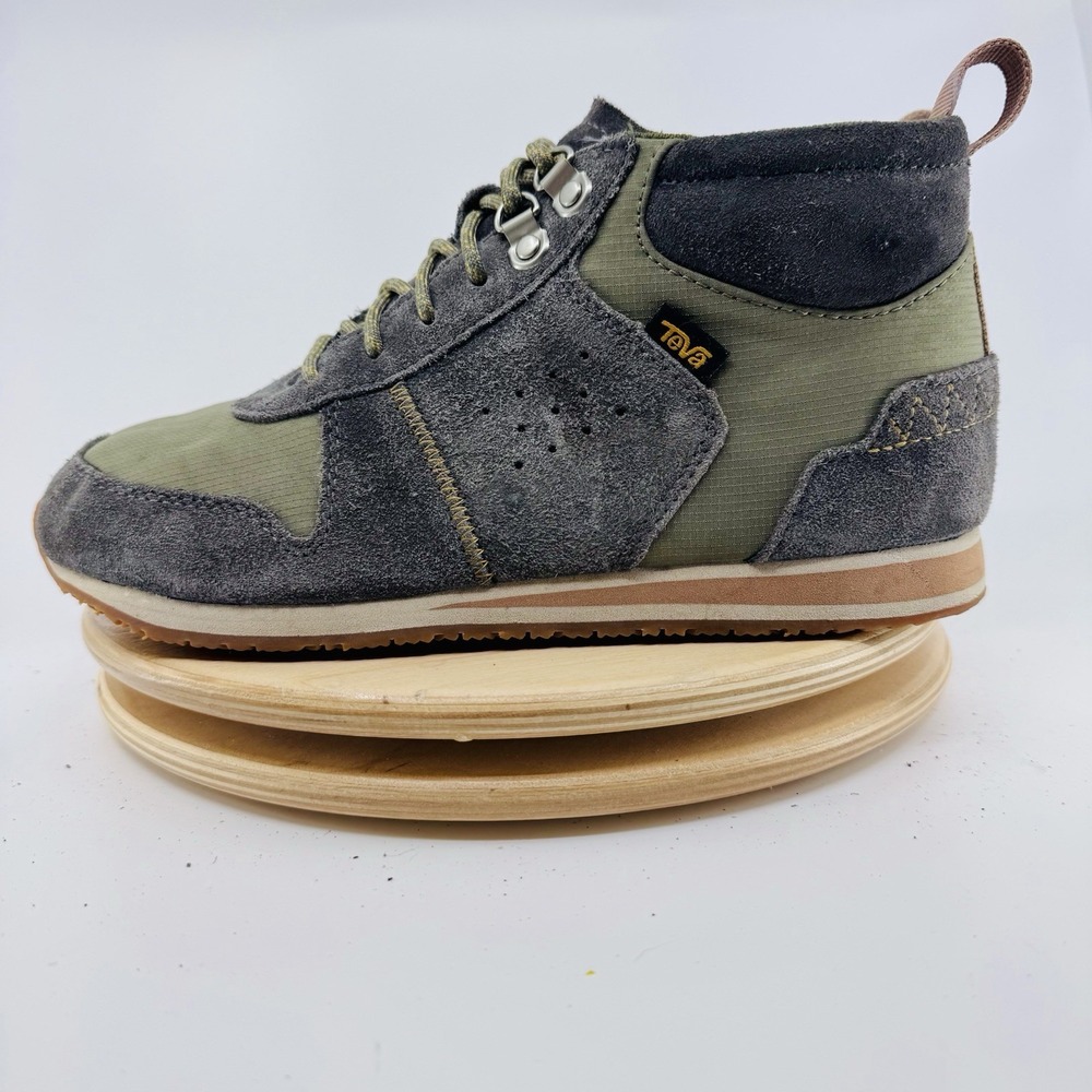 Teva Highside Mid Boots Womens 9 Olive Green Suede Hiking Shoes 1125671